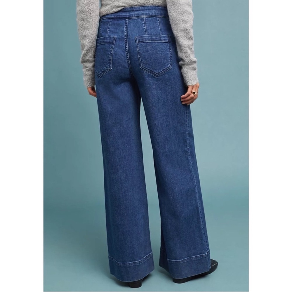 Anthropologie pilcro and theLetter press wide leg button fly jeans 28 - Picture 2 of 9